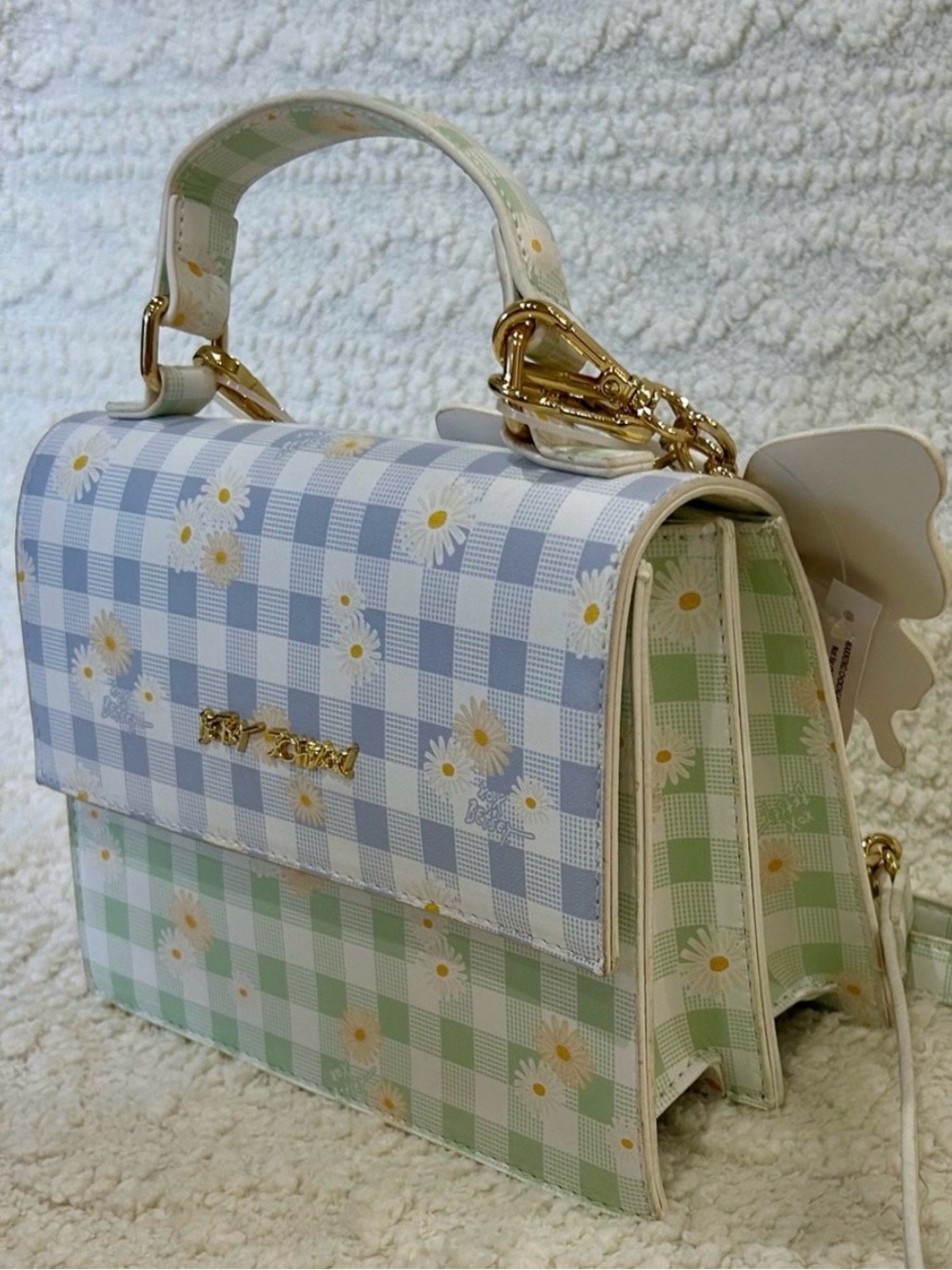 Betsy Johnson Daisy Top-Handle Crossbody Bag with Butterfly Charm NWT - Picture 5 of 6